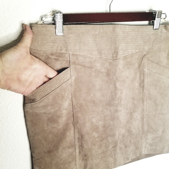 NEW Dictionary Brand Leather Suede Mini Skirt Lined Side Zip Western Cowgirl - Picture 7 of 7